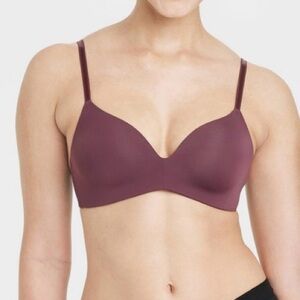 Women's Bliss Lightly Lined Wirefree Bra - Auden Burgundy 36C (H126937)